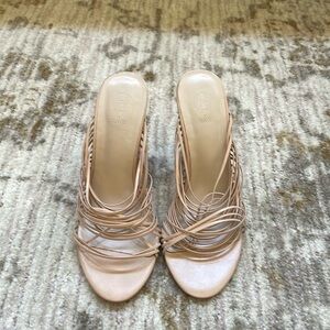 House of Harlow x Raye leather sandals with a heel